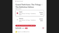 Grand Theft Auto Trilogy's page on the Nintendo store (Image via nintendo.com)